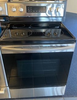 Stainless Steel Samsung Five Burner Glass Top Electric Stove