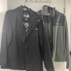 Columbia Men’s 3 In 1 Interchange Jacket Fleece Combo - Black and Gray - Medium