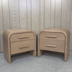 2 Article Beige Faydra 2-Drawer Nightstands
