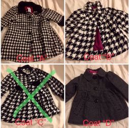 VGUC Girl 12, 18 m Black & White Formal Peacoats