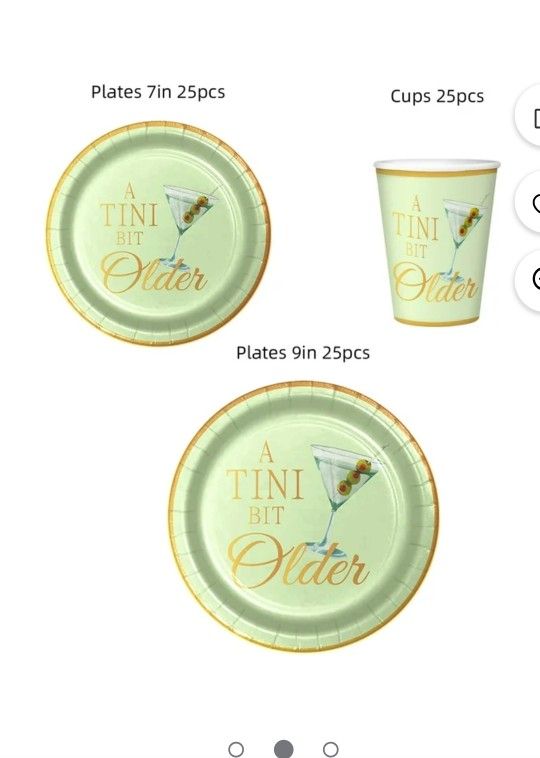 A Tini Bit Older Plates and Cups, Birthday Decorations, 75pcs.