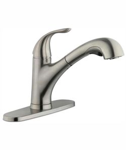 GLACIER BAY , STAINLESS STEEL PULL OUT KITCHEN FAUCET