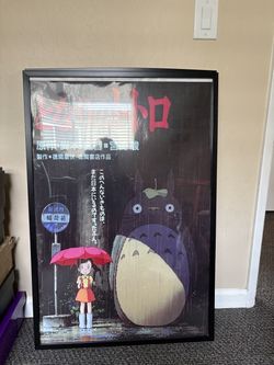 Totoro framed movie poster