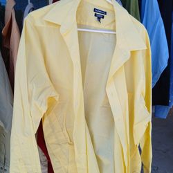 Mens Dressy Yellow Shirt, 18 1/2, 34/35