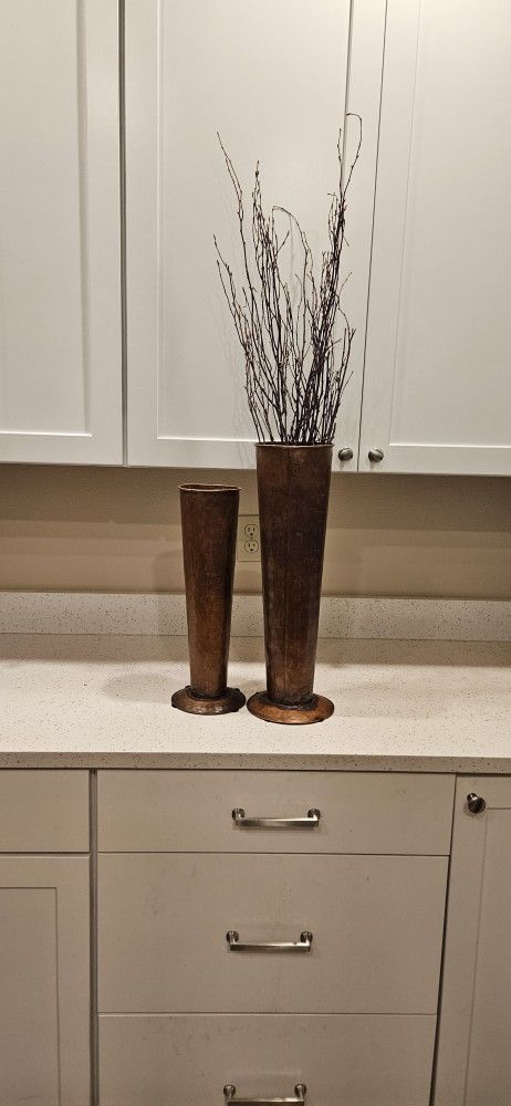 TALL. METAL. VASES