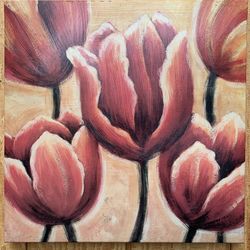 3 Flower Paintings 