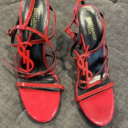 YSL Cassandra Wedge Sandals 