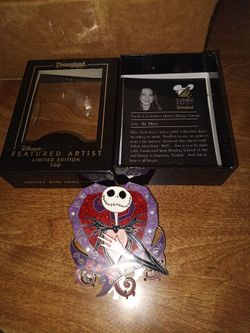 Limited edition authored jack skelington Disney pin