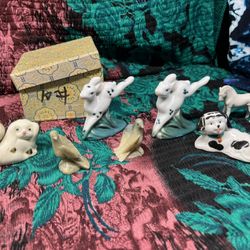 Vintage Figurines, Stone, And Ceramic