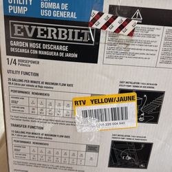 Everbilt 1/4 HP 2-in-1 Utility Pump UTA02510 With Transfer Function 1002 921 354