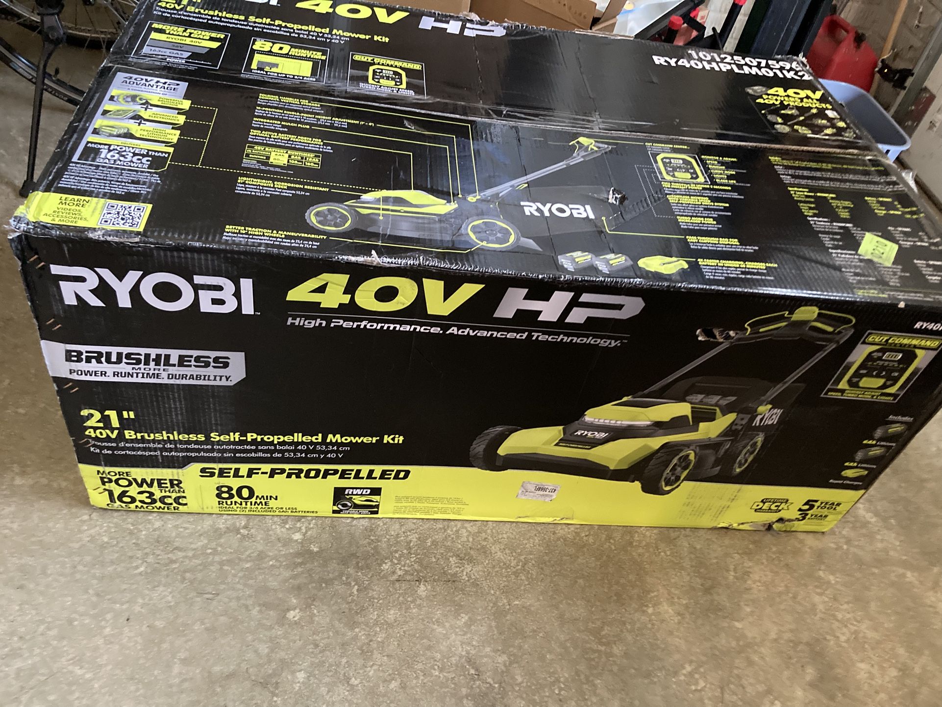 NEW Ryobi 40V HP Brushless 21 in. Cordless Battery Walk Behind Self-Propelled Lawn Mower (Tool Only) RY40HPLM01B