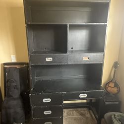 2 Piece Desk W Bookshelf For Sale