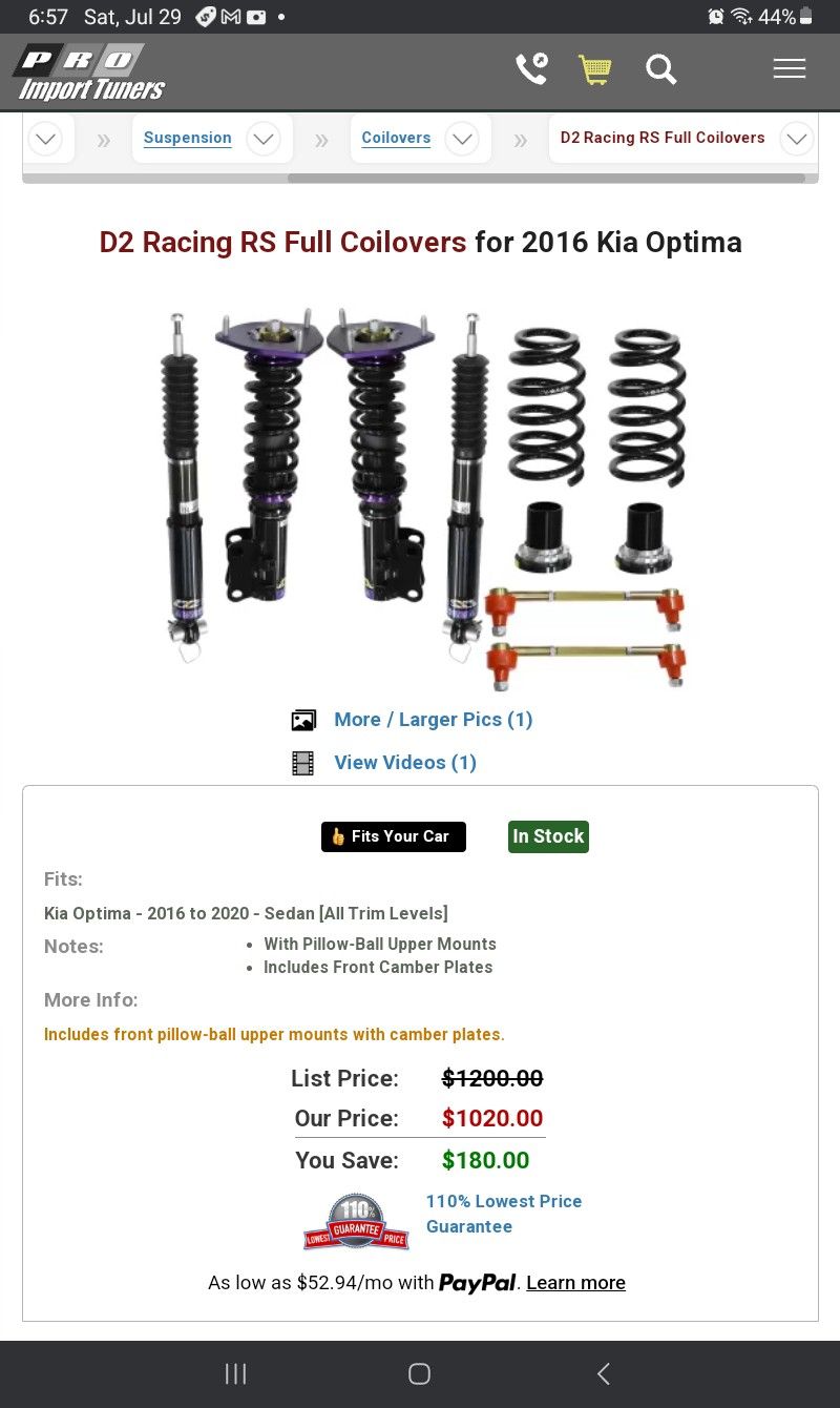 D2 Coilovers Kia Optima ,Sonota $399 OBO Or Trade Make An Offer