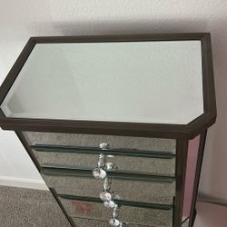  Wooden Jewelry Armoire with Mirrored Front