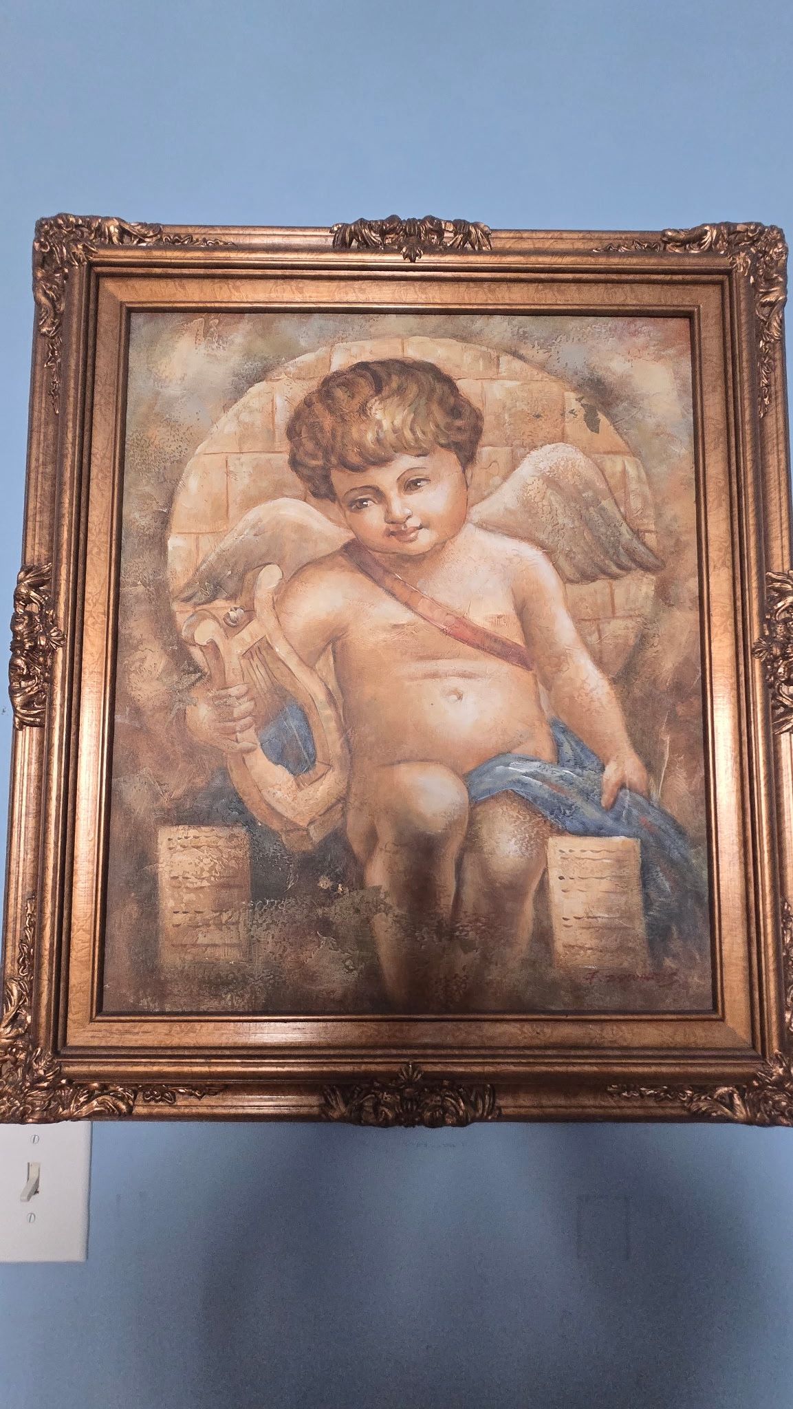 Vintage Angel Painting 