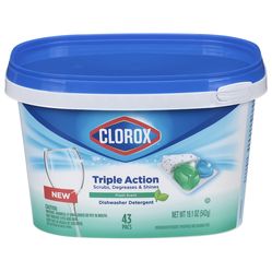 Clorox Triple Action Dishwasher Detergent Pods Fresh Scent