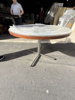 42 Inch Wood Table w/ Glass Top  $25
