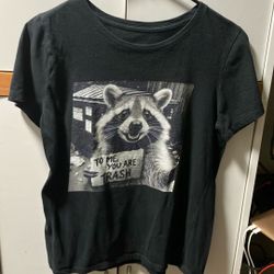 Cute Raccoon -trash Panda Shirt -sz Medium 