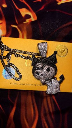 Kuromi hello kitty charm and 925 chain