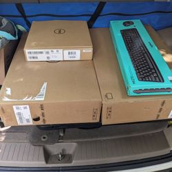Dell Monitors 22" (2), Dell Docking Station, And Wireless Keyboard With Mouse
