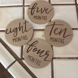 Wooden Month Circles For Baby Pictures 