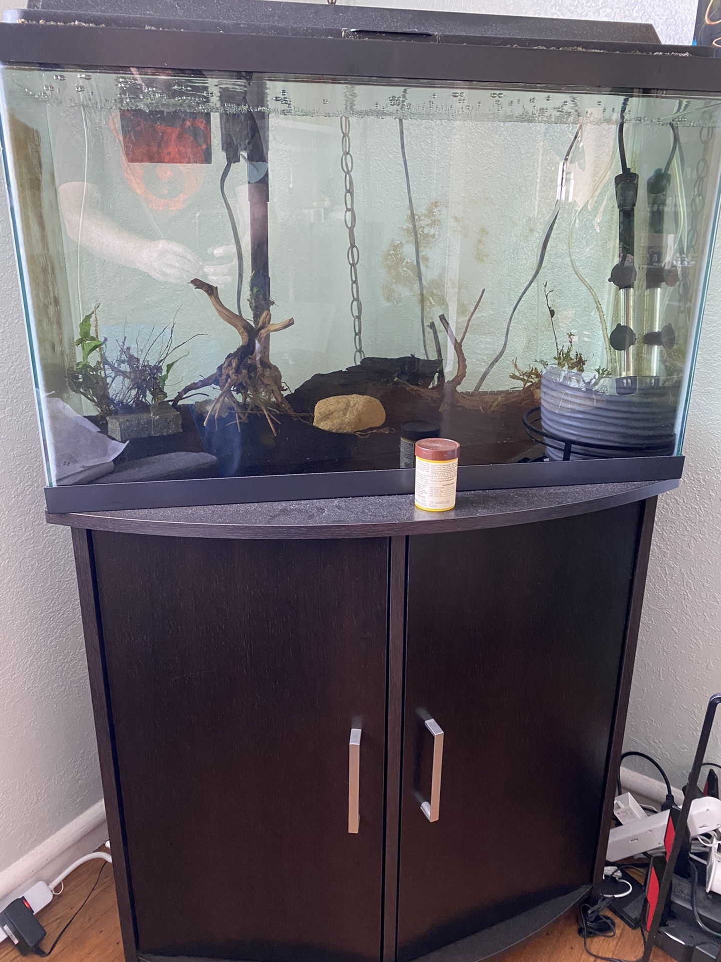 29 Gallon Aquarium, Stand, Filter, Heater, Hood with Light and Air Pump