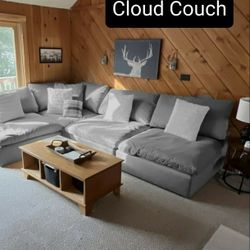Grey Cloud Modular Sectional Couch Sofa 