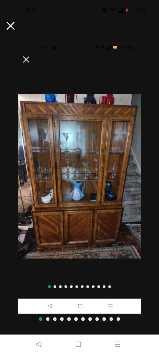 China / Curio Cabinet In Beautiful Shape, '2' Two Pieces Glass Shelves Beautiful, Front Door Service w/ Driveway Easy Pickup, Best Deal ๐ธ๐ธ