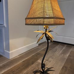 Antique Metal Palm Book Lamp