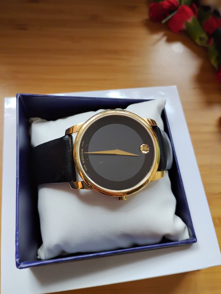 Movado Watch, Black, 2158, Mens Brand New