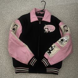 Leather Betty Boop Varsity Jacket 