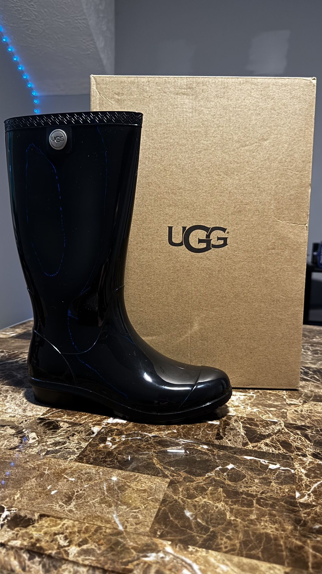 Ugg Black Rain Boots (Womens 7)