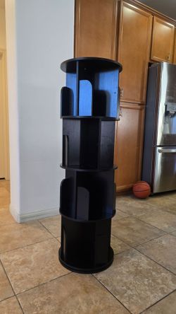 Black Rotating Bookcase Tower Shelf