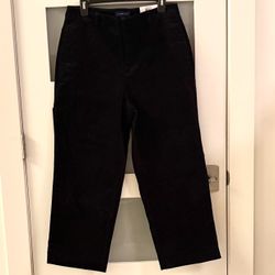 Charter Club cropped trousers in black corduroy, new size 10