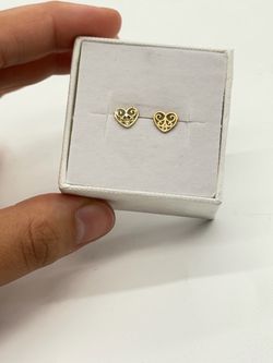 10KT Real Gold Heart Earrings For Women