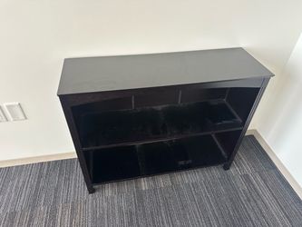 Dark Brown Bookcase with Two Shelves