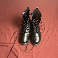 Time And Tru Black Lace Up Boots Women Size(9)