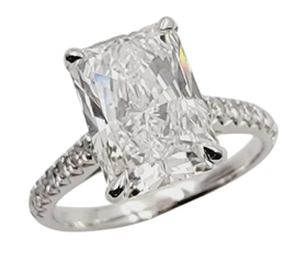 14k White Gold Lab-Grown Radiant-Cut Diamond Ring