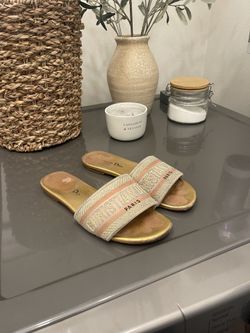 Christian Dior Dway Pink/Gold Sandals Size 37 = 7