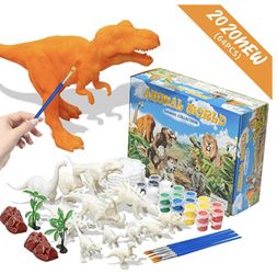 3D Dinosaurs Figurines Painting Graffiti Set