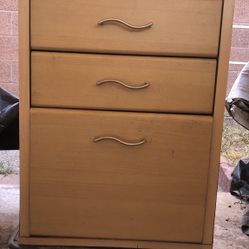 Wooden 3- Drawers Cabinet. Please Read Description