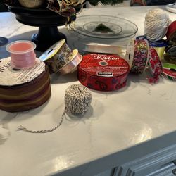 Numerous Spools Of Ribbon And Beads 