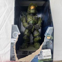 Exquisite Gaming: Halo Master Chief Light-Up Base Mobile Phone & Gaming Controller Holder - Cable Guys, Microsoft Halo Infinite, LED Halo Logo Base