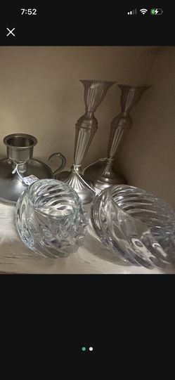 Set of 2 Vintage Crystal Votives