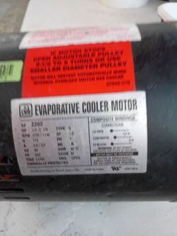 1/3 horsepower evaporative cooler motor