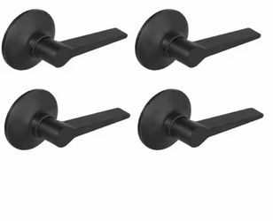 Defiant Freedom Matte Black Door Lever and Deadbolt Set - 19 Pieces