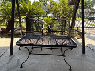 Black Wrought Iron Patio Table and Chairs Set
