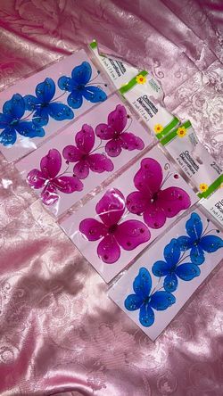 Floral Garden Butterfly Ornament Decorations Bundle
