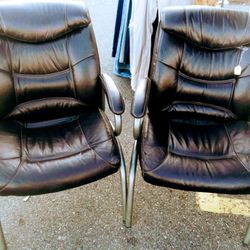 Early 70's Retro Classic Leather Chairs. 