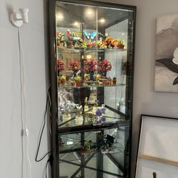 Large Corner Curio Cabinet/ Light Up Display Cabinet